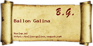 Ballon Galina névjegykártya